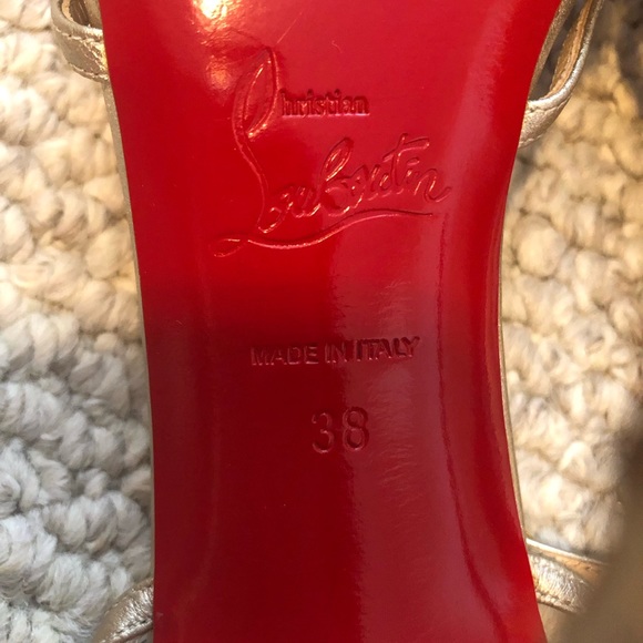 Christian Louboutin Gold Strappy Sandals - Picture 9 of 9